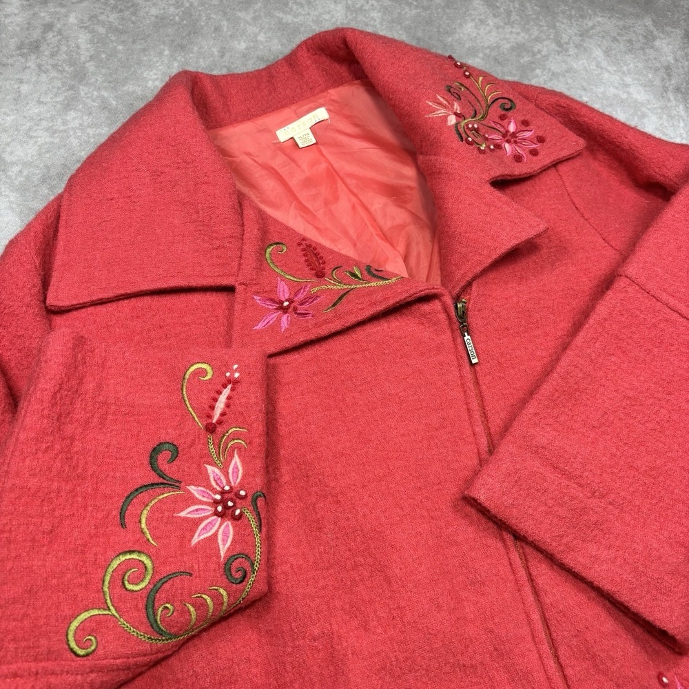 Carson Boiled Wool Embroidered Jacket Women's Xl … - image 1